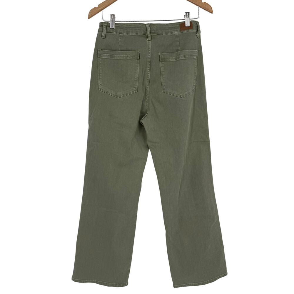 Judy Blue Greenwich Front Seam Straight Fit Wide Bottom Jeans Size 11/30 Sage - Picture 2 of 10